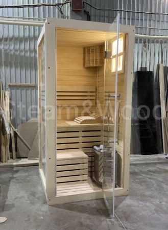 Одноместная финская сауна Luxury из кедра